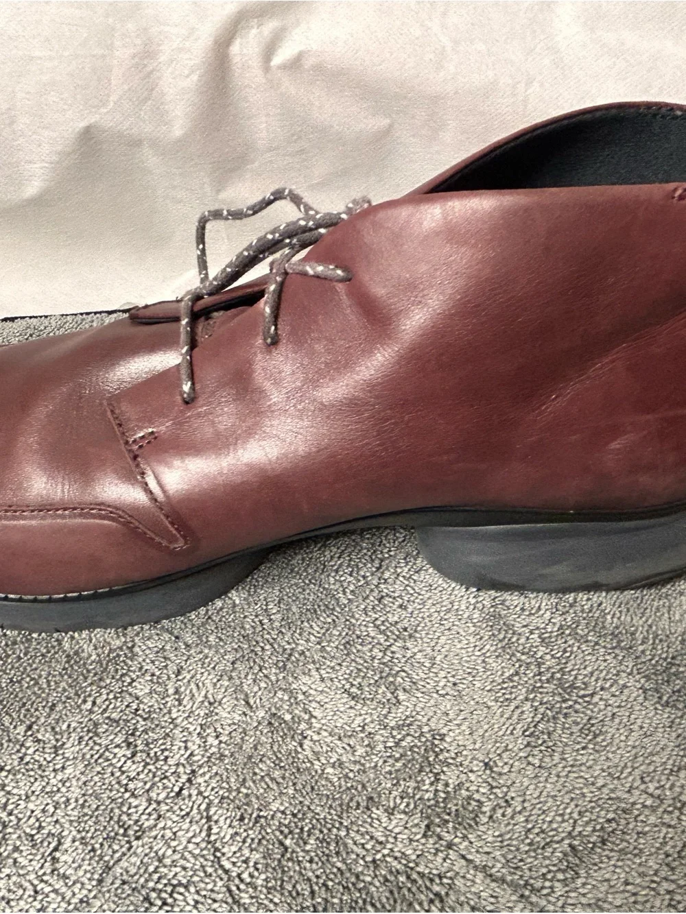 Cole Haan Men's Burgundy Leather Lace-Up Boots